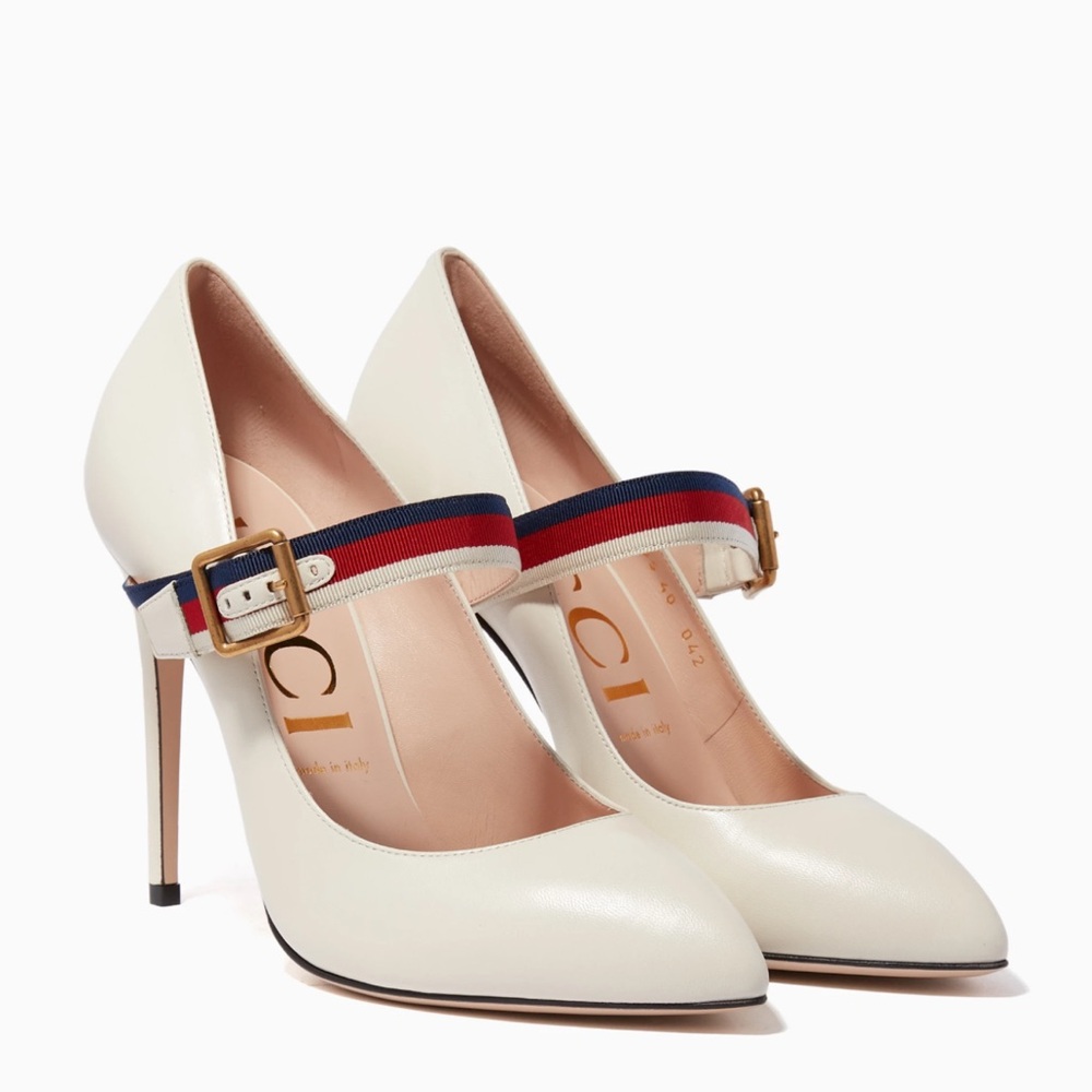 Gucci Cream Leather Sylvie Mary Jane